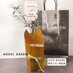 画像9: MEDEL GREEN　◆ オリーブ苗木　陶器鉢　ギフトラッピング仕様  ◆  サイズ：底から葉先まで約35〜45cm前後に剪定してお届け (9)